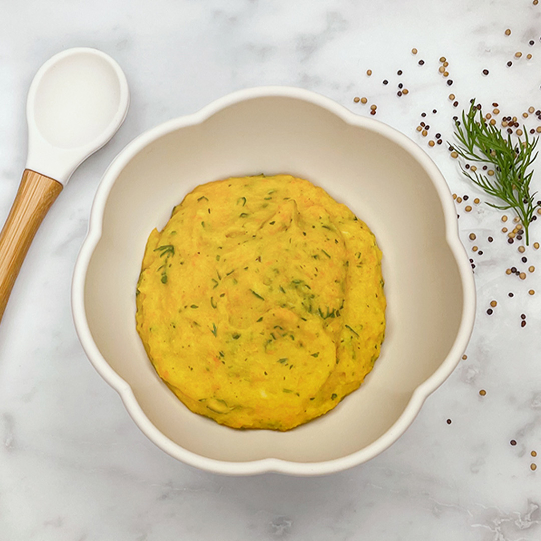 Semper Step-oppskrift Gulrot, potet, kjøttdeig, pepperrot, dill & sennep